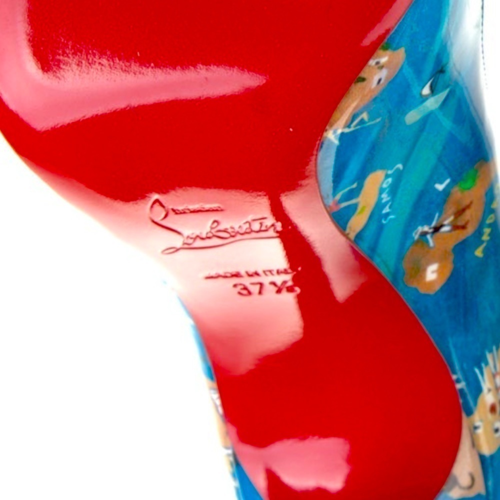 Christian Louboutin Hot Chick pumps 100mm patent blue Greek Odyssey EU37.5 - Picture 14 of 14